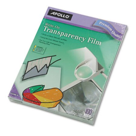 Apollo® Write-On Transparency Film, Letter, Clear, 100/Box