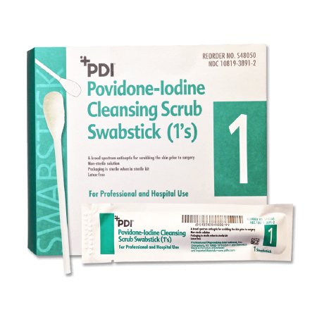 Professional Disposables Impregnated Swabstick PDI® 7.5% Strength Povidone-Iodine Individual Packet NonSterile