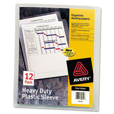 Avery® Heavy-Duty Plastic Sleeves, Letter Size, Clear, 12/Pack