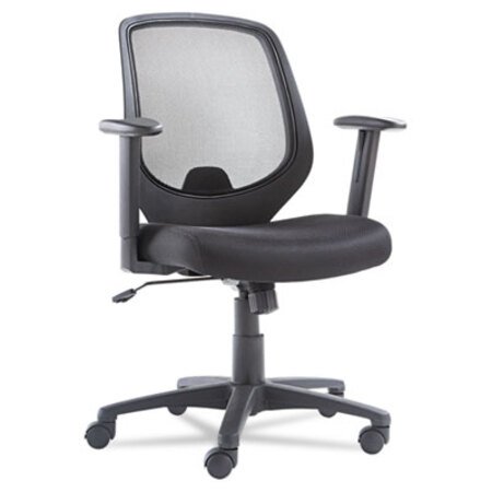 OIF Swivel/Tilt Mesh Mid-Back Chair, Supports up to 250 lbs., Black Seat/Black Back, Black Base