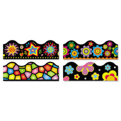 TREND® Terrific Trimmers Border, 2 1/4 x 39", Bright On Black, Assorted, 48/Set