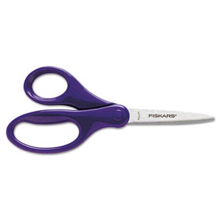 Fiskars® Kids/Student Scissors, Pointed Tip, 7" Long, 2.75" Cut Length, Assorted Straight Handles