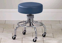 Clinton Industries Exam Stool Classic Backless Screw Height Adjustment 4 Casters Wedgewood