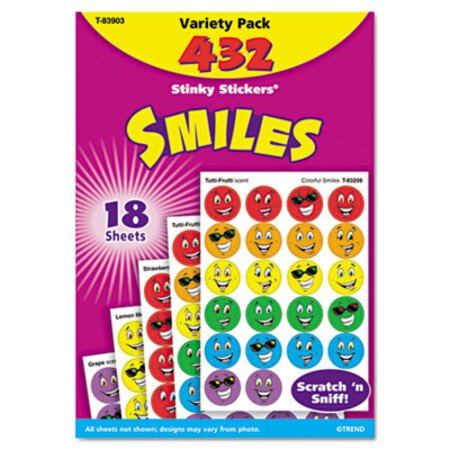TREND® Stinky Stickers Variety Pack, Smiles, 432/Pack