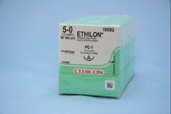 J & J Healthcare Systems Suture with Needle Ethilon™ Nonabsorbable Uncoated Black Suture Monofilament Nylon Size 5 - 0 18 Inch Suture 1-Needle 13 mm Length 3/8 Circle Precision Cosmetic - Conventional Cutting PRIME Needle