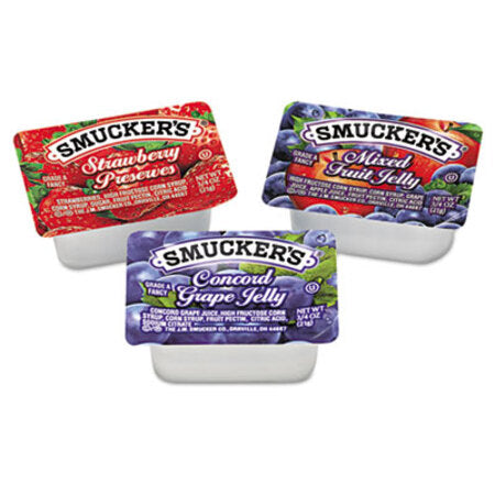 s® Smucker's Jam Assortment, Single Serving Packs, 0.5 oz, 200/Carton