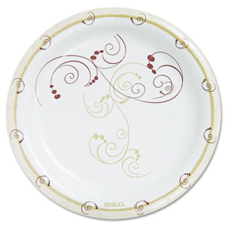Dart® Symphony Paper Dinnerware, Heavyweight Plate, 9", Tan, 125/Pack