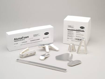 Hartmann Finger Splint AlumaFoam® Adult Large Foldable Tabs Finger Silver / White