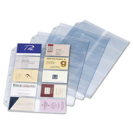 Cardinal® Business Card Refill Pages, Holds 200 Cards, Clear, 20 Cards/Sheet, 10/Pack