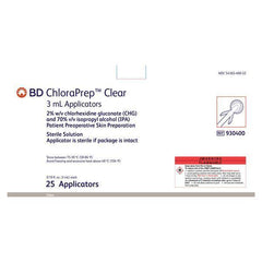 Becton-Dickinson Applicator Chloraprep Chg 2%/Isopropyl Alcohol 70% 3Ml Clear 25/Box, 4 Bx/Ca