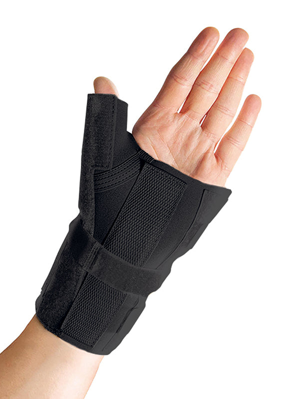Orthozone Thermoskin Wrist Brace with Thumb Splint, One Size - Black