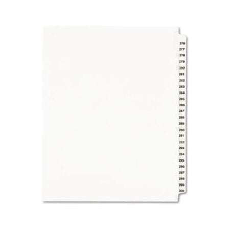 Avery® Preprinted Legal Exhibit Side Tab Index Dividers, Avery Style, 25-Tab, 276 to 300, 11 x 8.5, White, 1 Set, (1341)