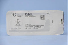 Suture with Needle PDS II Absorbable Uncoated Violet Suture Monofilament Polydioxanone Size 6 - 0 27 Inch Suture 1-Needle 13 mm Length 1/2 Circle Taper Point Needle