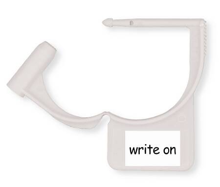 Aspen Surgical Products Tamper Evident Locking Tag Colortrack™ Snap-Lock White Plastic - M-496257-3185 - Pack of 100