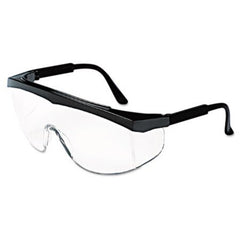 MCR™ Safety Stratos Safety Glasses, Black Frame, Clear Lens, 12/Box