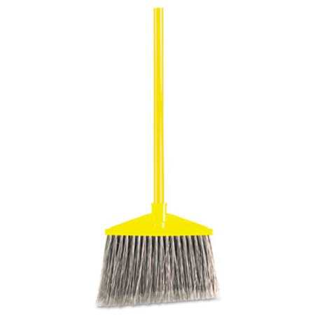 Rubbermaid® Commercial Angled Large Broom, Poly Bristles, 46 7/8" Metal Handle, Yellow/Gray