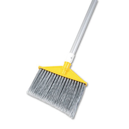 Rubbermaid® Commercial Angled Large Brooms, Poly Bristles, 48 7/8" Aluminum Handle, Silver/Gray