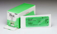J & J Healthcare Systems Suture with Needle Ethilon™ Nonabsorbable Uncoated Black Suture Monofilament Nylon Size 3 - 0 18 Inch Suture 1-Needle 19 mm Length 3/8 Circle Precision Cosmetic - Conventional Cutting PRIME Needle