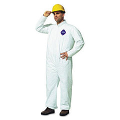 DuPont® Tyvek Coveralls, Open Wrist/Ankle, HD Polyethylene, White, Large, 25/Carton