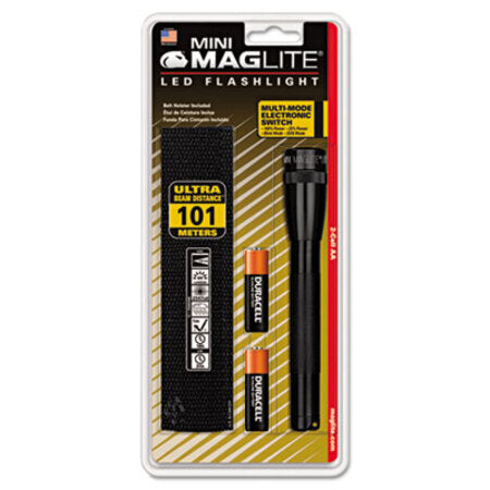 Maglite® Mini LED Flashlight, 2 AA Batteries (Included), Black