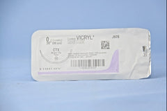 Suture with Needle Coated Vicryl Absorbable Coated Undyed Suture Braided Polyglactin 910 Size 0 36 Inch Suture 1-Needle 48 mm Length 1/2 Circle Taper Point Needle