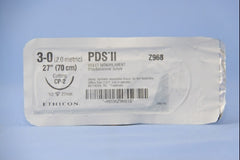 Suture with Needle PDS II Absorbable Uncoated Violet Suture Monofilament Polydioxanone Size 3 - 0 27 Inch Suture 1-Needle 26 mm Length 1/2 Circle Reverse Cutting Needle
