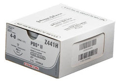 Suture with Needle PDS II Absorbable Uncoated Clear Suture Monofilament Polydioxanone Size 4 - 0 27 Inch Suture 1-Needle 24 mm Length 3/8 Circle Reverse Cutting Needle