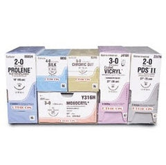 Suture with Needle Coated Vicryl Absorbable Coated Undyed Suture Braided Polyglactin 910 Size 0 27 Inch Suture 1-Needle 40 mm Length 1/2 Circle Taper Point Needle