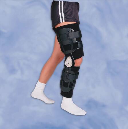 DeRoyal Knee Immobilizer DeRoyal® One Size Fits Most Hook and Loop Closure 22 to 27 Inch Length Left or Right Knee