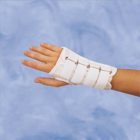 DeRoyal Cock-Up Wrist Brace DeRoyal® Canvas Left Hand White X-Large