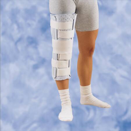 DeRoyal Knee Immobilizer DeRoyal® One Size Fits Most Hook and Loop Closure 14 Inch Length Left or Right Knee