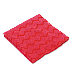Rubbermaid® Commercial HYGEN Microfiber Cleaning Cloths, 16 x 16, Red, 12/Carton