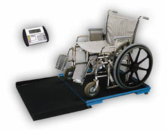 Detecto Scale Wheelchair Scale Detecto® Digital Display 1000 lbs. / 474 kg Capacity Black / Blue Battery Operated