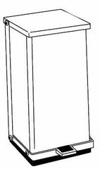 Detecto Scale Trash Can Detecto® 8 gal. Square Red Steel Step On - M-331751-2505 - Each