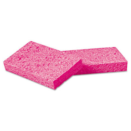 Boardwalk® Small Cellulose Sponge, 3 3/5 x 6 1/2", 9/10" Thick, Pink, 2/Pack, 24 Packs/CT