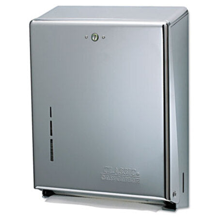 San Jamar® C-Fold/Multifold Towel Dispenser, 11.38 x 4 x 14.75, Chrome