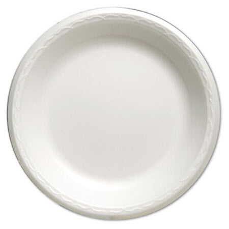 Genpak® Foam Dinnerware, Plate, 10 1/4" dia, White, 125/Pack, 4 Packs/Carton
