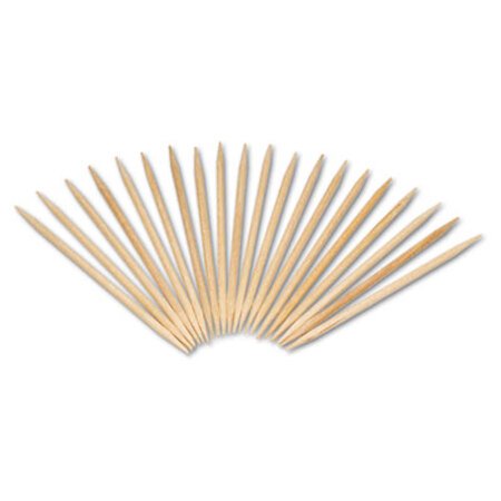 AmerCareRoyal® Round Wood Toothpicks, 2 1/2", Natural, 24 Inner Boxes of 800, 5 Boxes/Carton, 96,000 Toothpicks/Carton