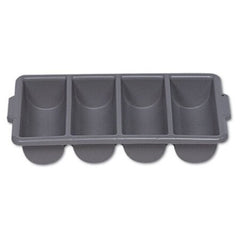 Rubbermaid® Commercial Cutlery Bin, 4 Compartments, Plastic, 11.5 x 21.25 x 3.75, Gray