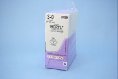 J & J Healthcare Systems Suture with Needle Coated Vicryl™ Absorbable Coated Undyed Suture Braided Polyglactin 910 Size 3 - 0 27 Inch Suture 1-Needle 24 mm Length 3/8 Circle Reverse Cutting Needle
