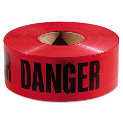 Empire® Danger Barricade Tape, "Danger" Text, 3" x 1000ft, Red/Black