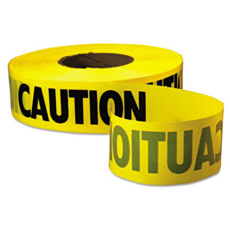 Empire® Caution Barricade Tape, "Caution" Text, 3" x 1000ft, Yellow/Black