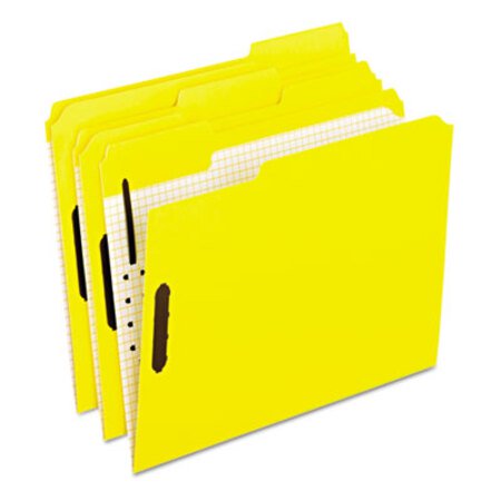 Pendaflex® Colored Folders with Two Embossed Fasteners, 1/3-Cut Tabs, Letter Size, Yellow, 50/Box