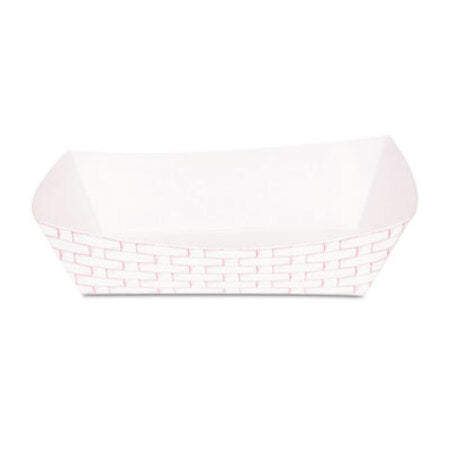 Boardwalk® Paper Food Baskets, 5 lb Capacity, Red/White, 500/Carton