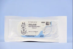 Suture with Needle Prolene Nonabsorbable Uncoated Blue Suture Monofilament Polypropylene Suture Size 5 - 0 24 Inch Suture Double-Armed 17 mm Length 1/2 Circle Taper Point Needle