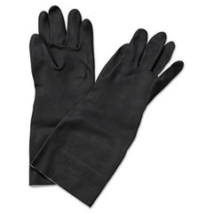 Boardwalk® Neoprene Flock-Lined Gloves, Long-Sleeved, 12", Large, Black, Dozen