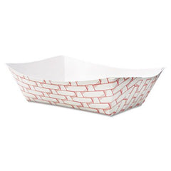 Boardwalk® Paper Food Baskets, 3 lb Capacity, Red/White, 500/Carton