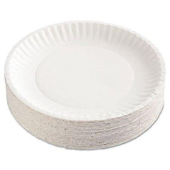 AJM Packaging Corporation Paper Plates, 9" Diameter, White, 100/Pack