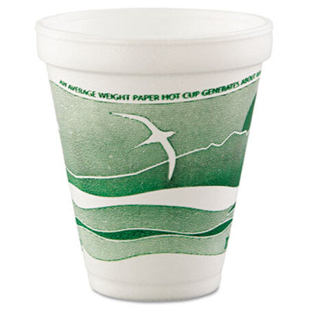 Dart® Horizon Hot/Cold Foam Drinking Cups, 12oz, Green/White, 25/Bag, 40 Bags/Carton
