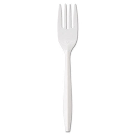 GEN Medium-Weight Cutlery, Fork, White, 1000/Carton